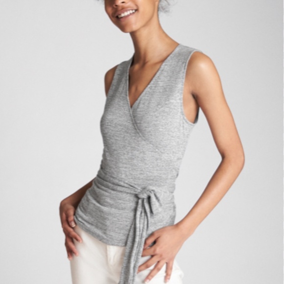 GAP Knit Wrap Tank Top - Light Camel/Beige - Picture 7 of 9